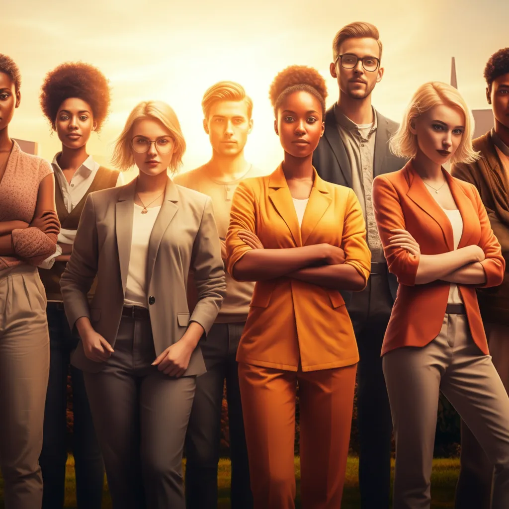 A diverse group of leaders in conversation