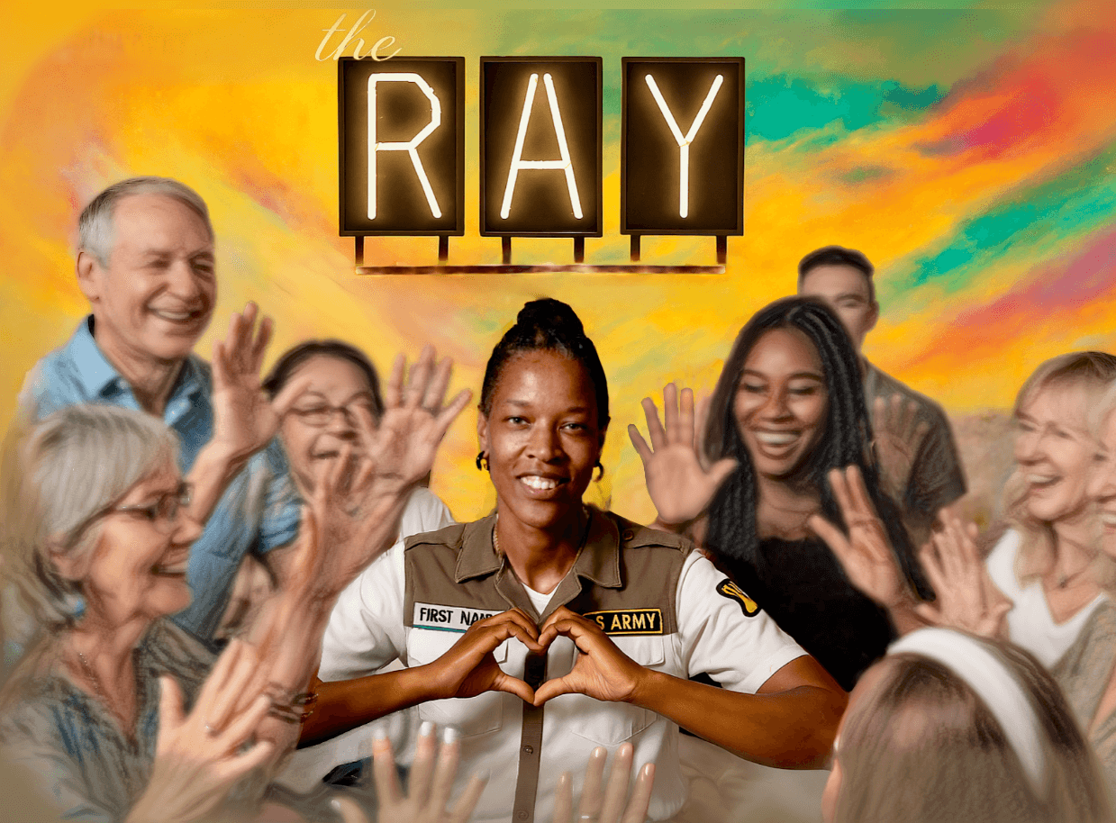 A diverse group co-creating together
